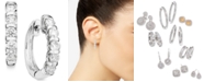 Macy's Channel-Set Diamond Hoop Earrings in 14k White Gold (1 ct. t.w.)